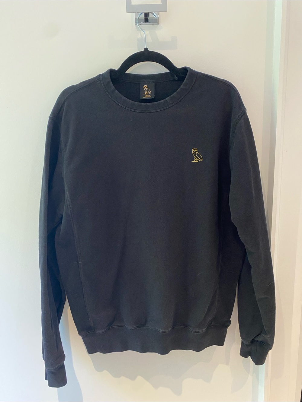 OVO Black Crewneck Sweatshirt with Gold Owl Logo